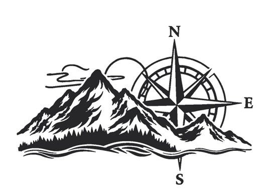 Camper caravan bus sticker landschap windroos, The River House v.o.f, Info@theriverhouse.nl, Nieuw, Ophalen of Verzenden
