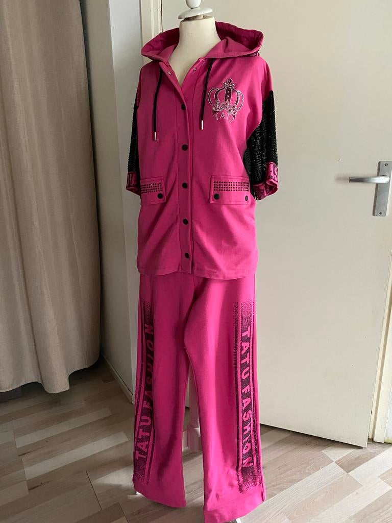 Drie delig T.A.T.U. Dames pak roze/zwart maat 38 met glitter, Kleding | Dames, Maat 38/40 (M), Ophalen of Verzenden, Zo goed als nieuw