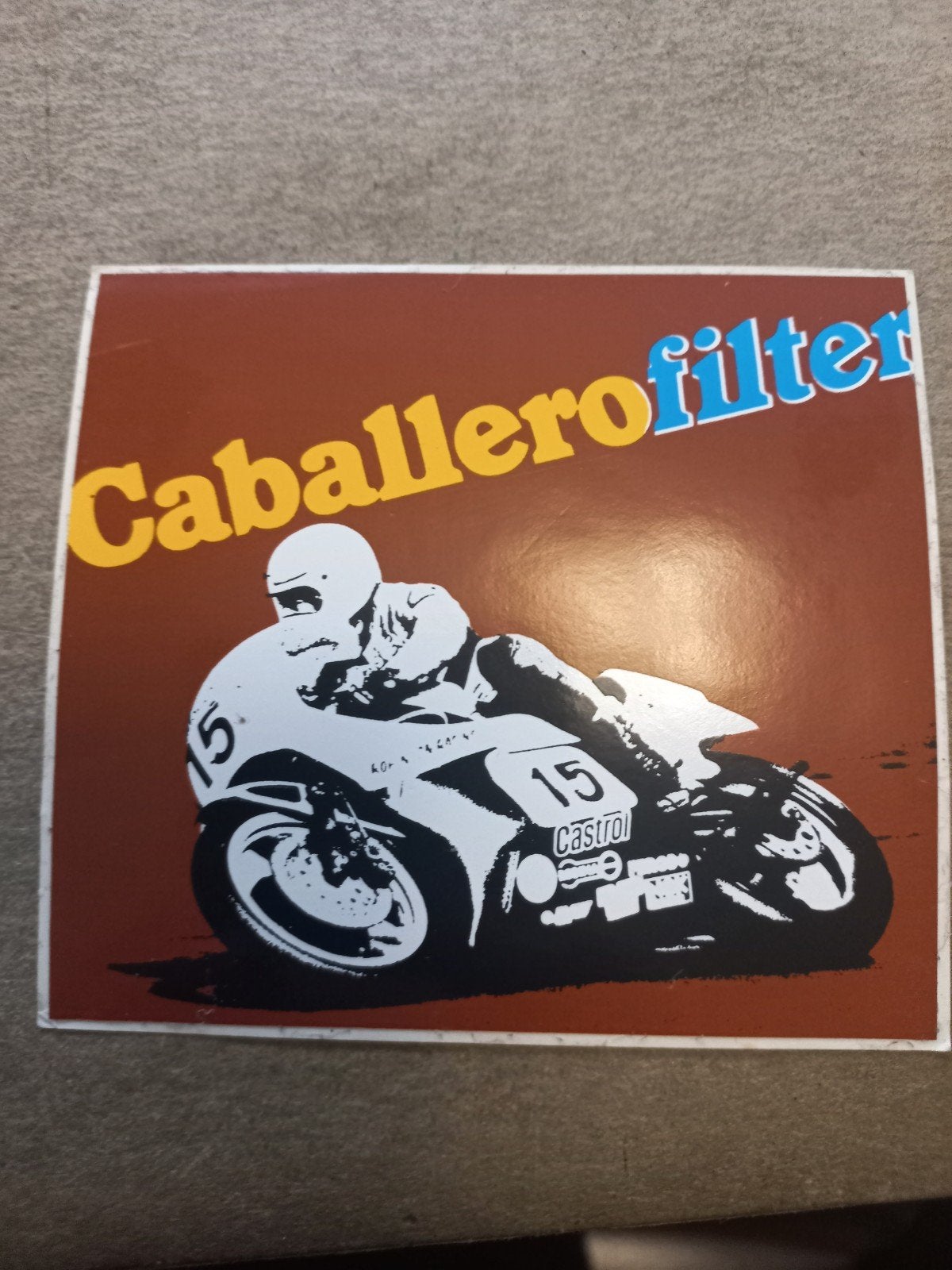 Vintage Caballero Filter sticker - Motorrace, Ophalen of Verzenden, Gebruikt