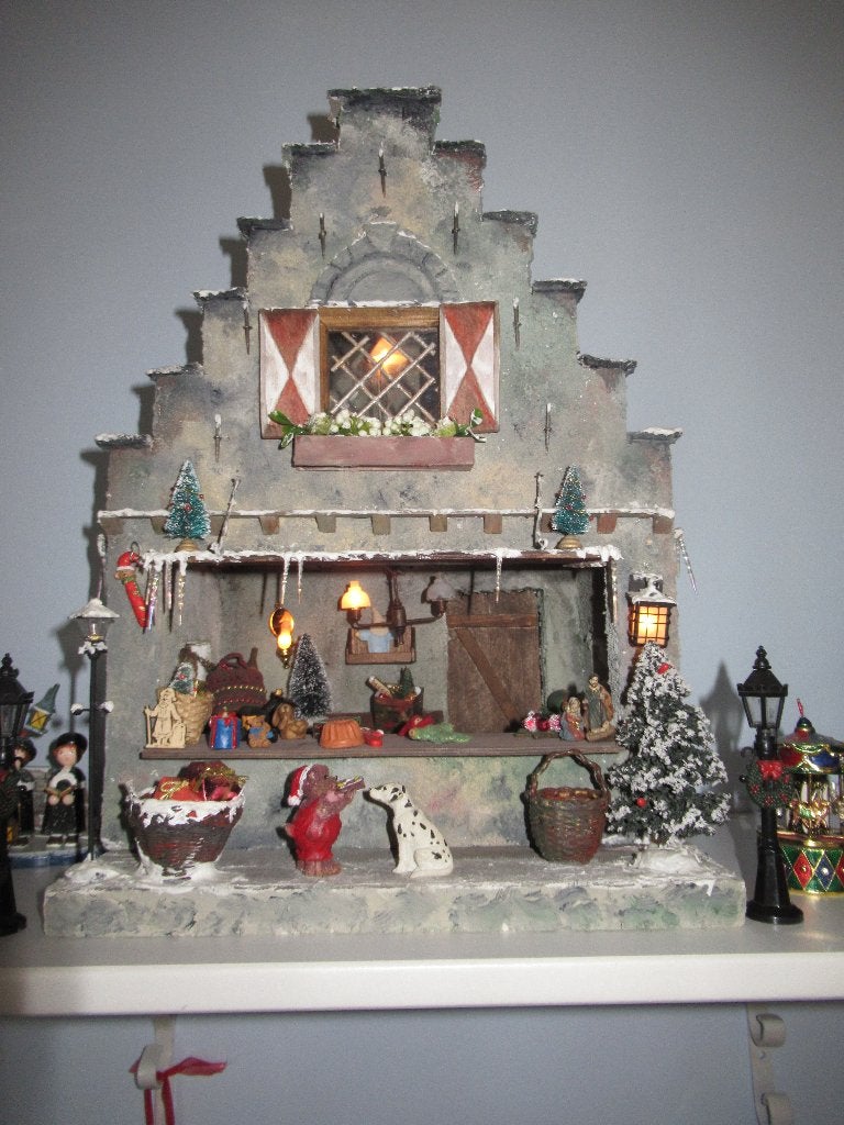 Kersthuis - handgemaakt, Ophalen, Zo goed als nieuw, Poppenhuis