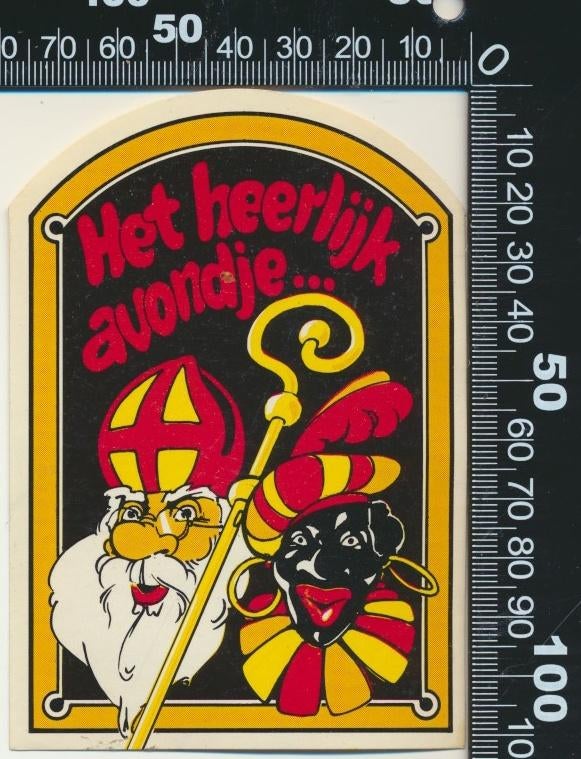 Sticker: Sinterklaas - Het heerlijk avondje, Ophalen of Verzenden, Zo goed als nieuw, Bedrijf of Vereniging