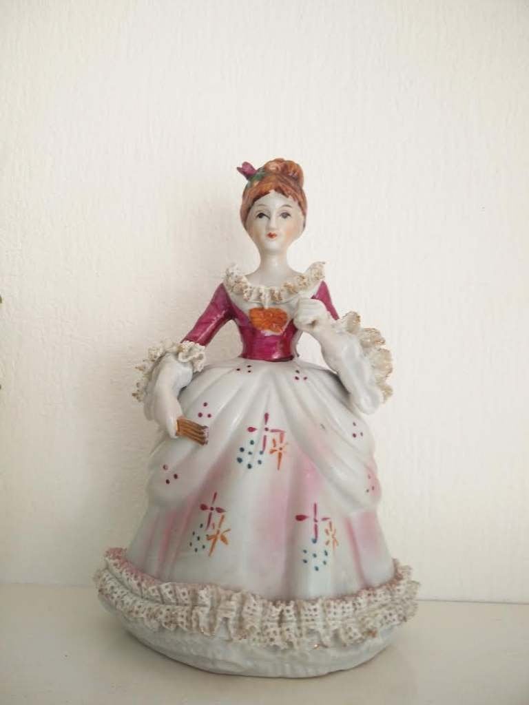 Porseleinen rococo barok vrouw beeld, Verzamelen, Ophalen of Verzenden, Zo goed als nieuw, Mens
