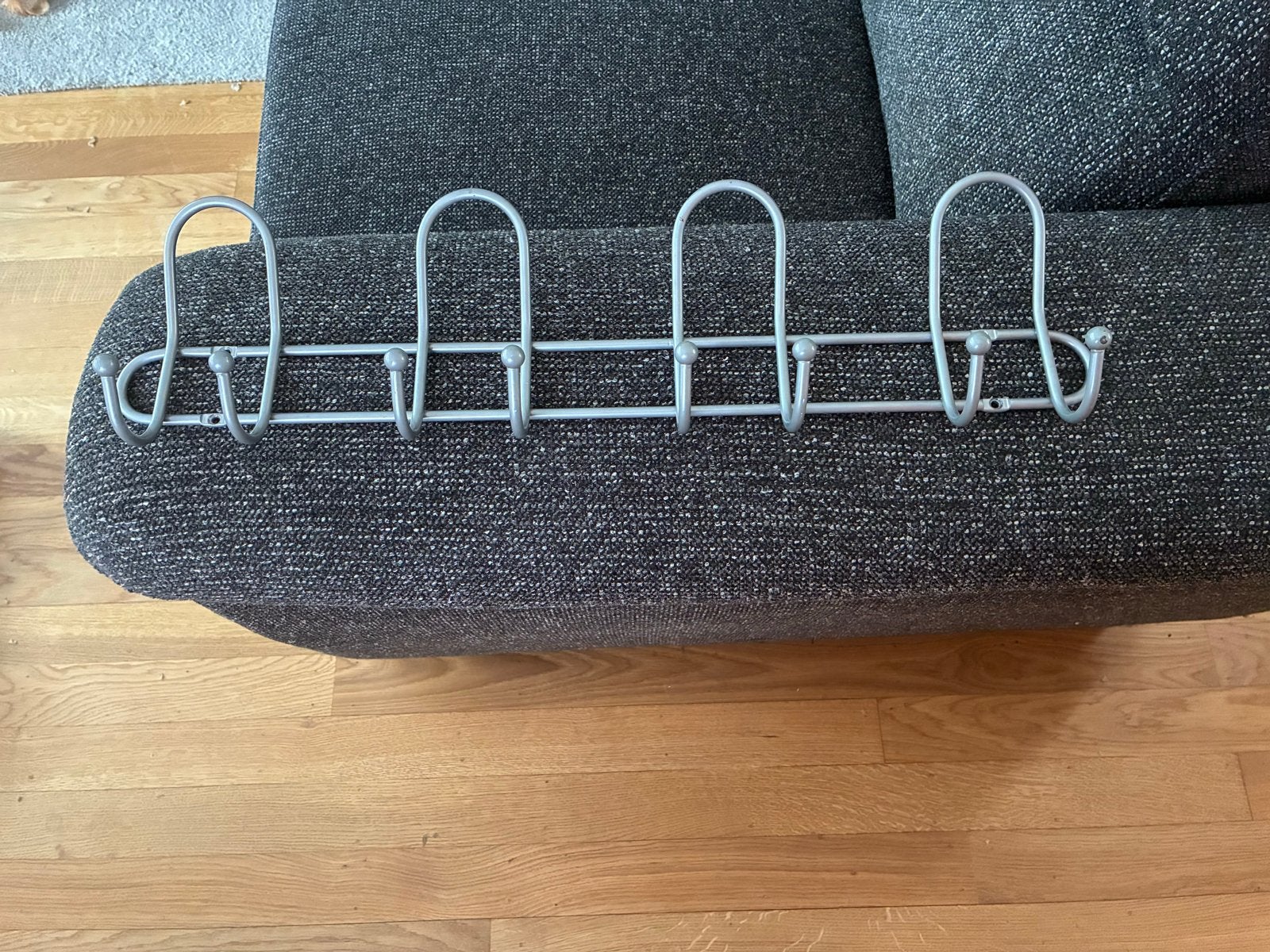 Metalen wandkapstok met 4 dubbele haken, Gebruikt, Minder dan 100 cm, Metaal, Ophalen