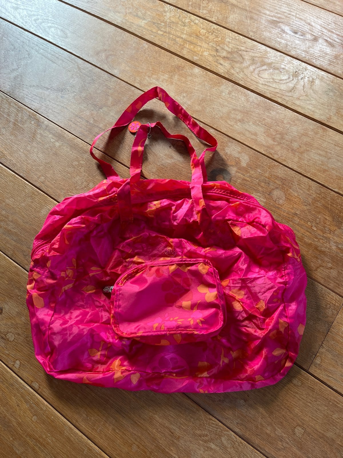 Oilily opvouwbare shopper/reistas - Roze met bloemenprint, Ophalen of Verzenden, Zo goed als nieuw, Roze, Shopper