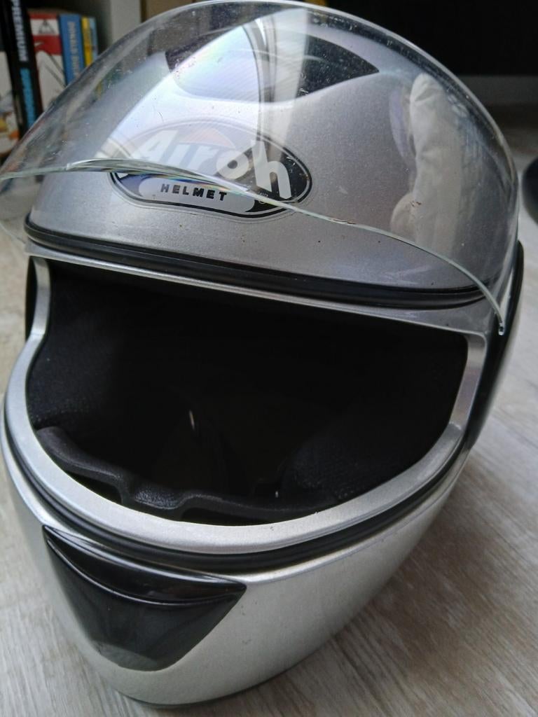 Airoh Motorhelm - Zilverkleurig, Overige merken, Dames, Ophalen of Verzenden, Integraalhelm