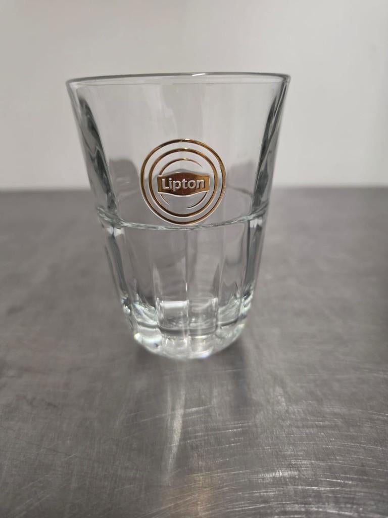 215 stapelbare Lipton Ice Tea glazen, Verzamelen, Ophalen, Zo goed als nieuw, Frisdrankglas