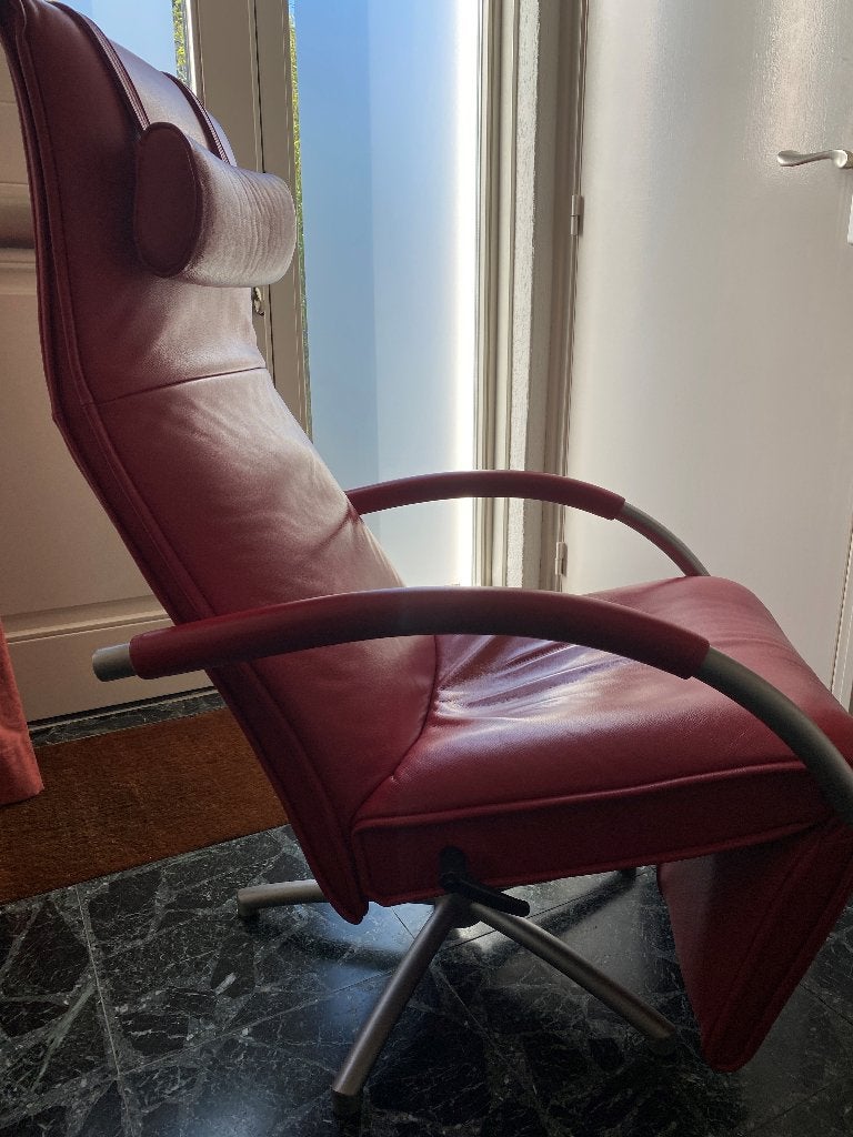 JORI rode Mensana 7260 relaxfauteuil. Topstaat!, Ophalen, 75 tot 100 cm, Zo goed als nieuw, Leer