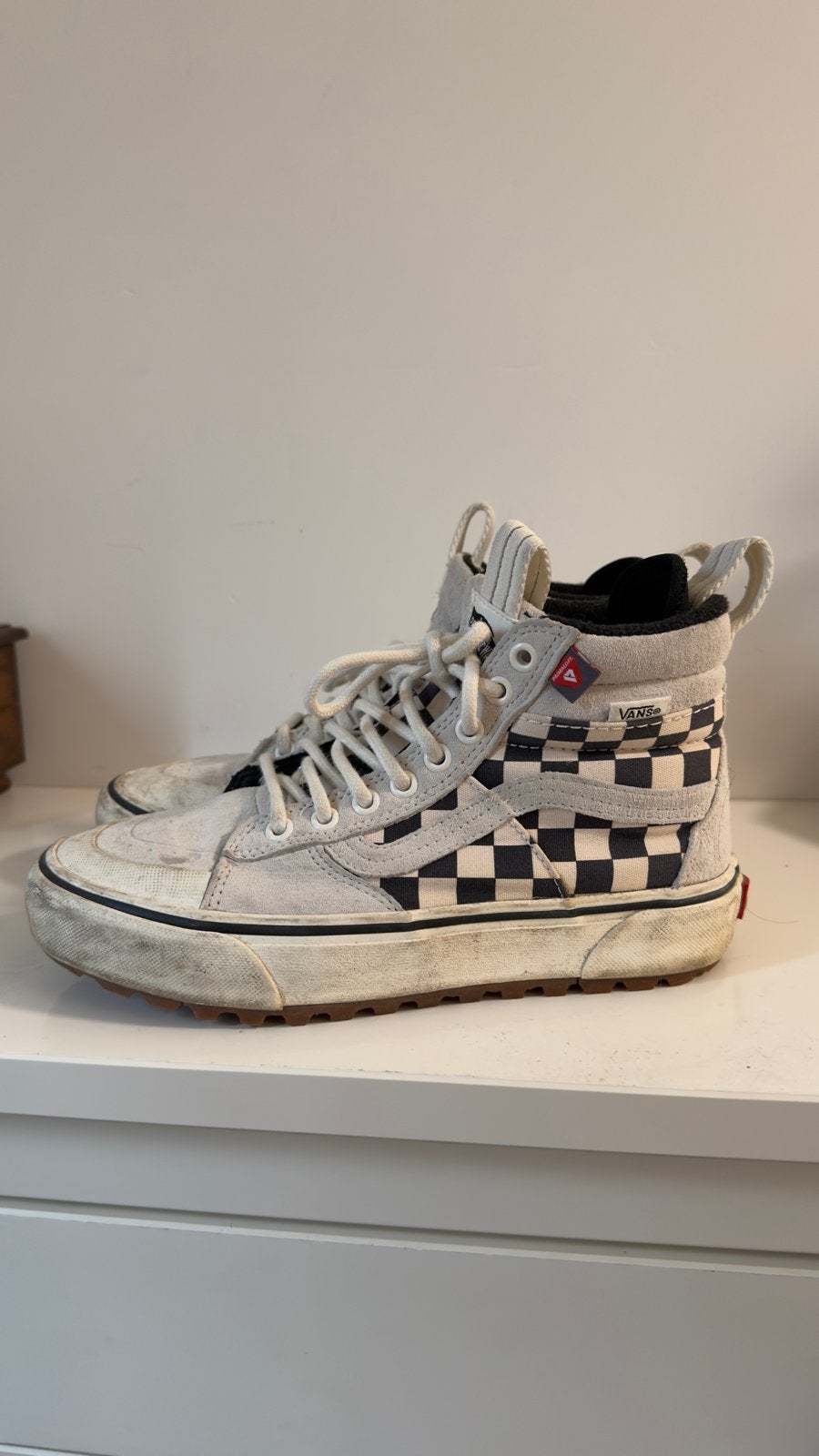 Vans Sk8-Hi MTE-1 Checkerboard Sneakers maat 37, Ophalen of Verzenden, Gedragen, Wit, Sneakers of Gympen