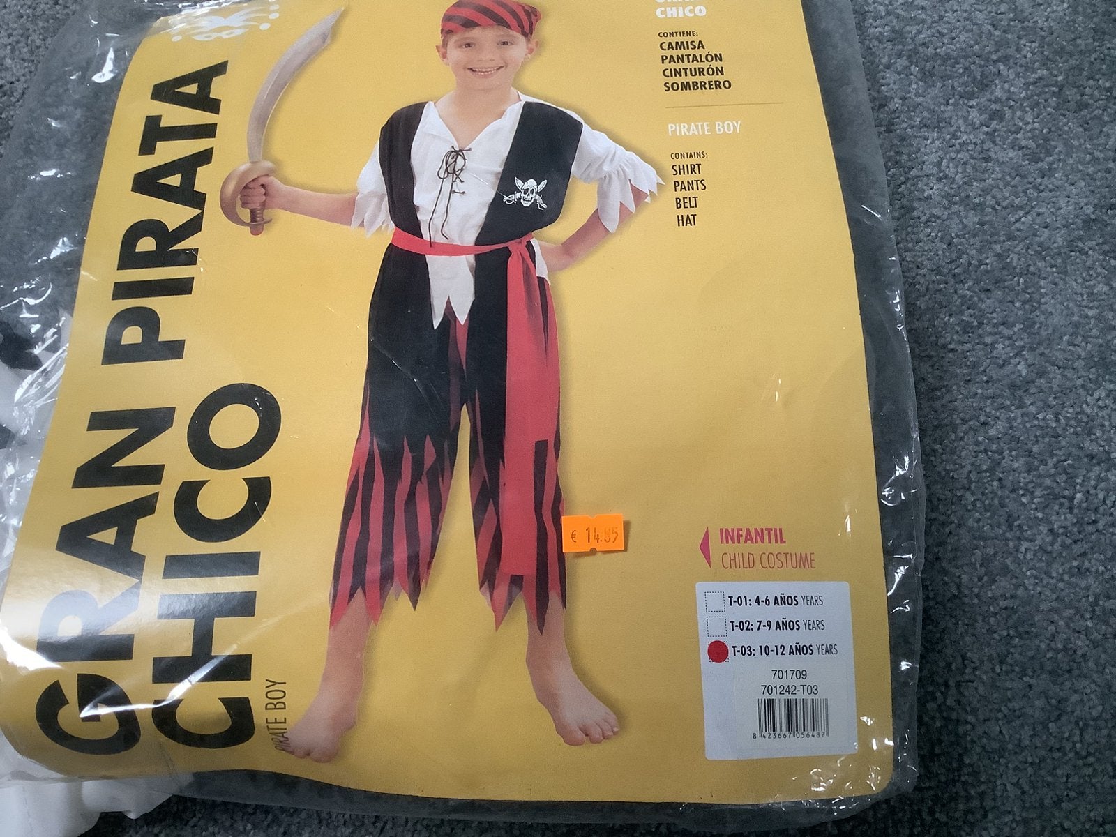 Piraten pakjes 10-12 jaar, Ophalen of Verzenden, Gedragen, Maat 34 (XS) of kleiner, Carnaval