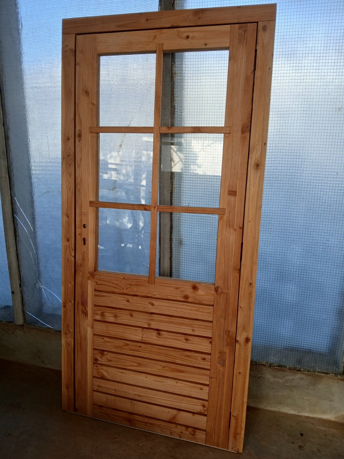 houten douglas buitendeur met glas, Ophalen, 80 tot 100 cm, 200 tot 215 cm, Glas