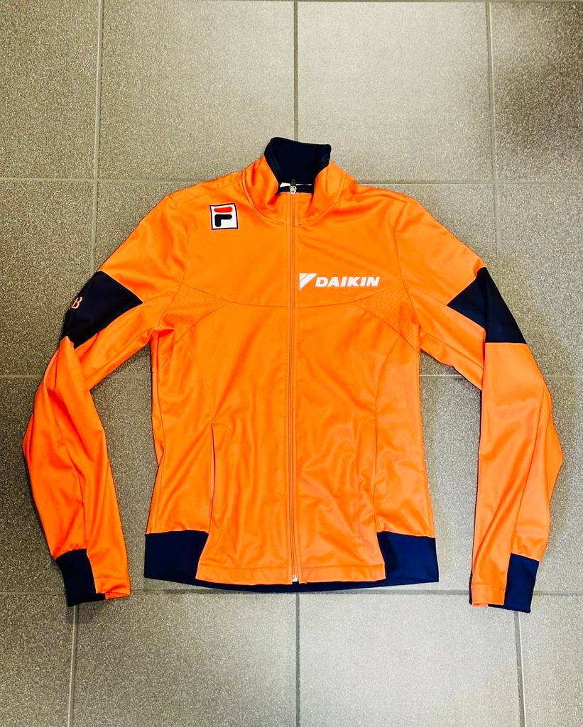 Hardloopkleding hardloopjas sportjas traijingsjas maat 36, Overige typen, Oranje, Ophalen of Verzenden, Zo goed als nieuw