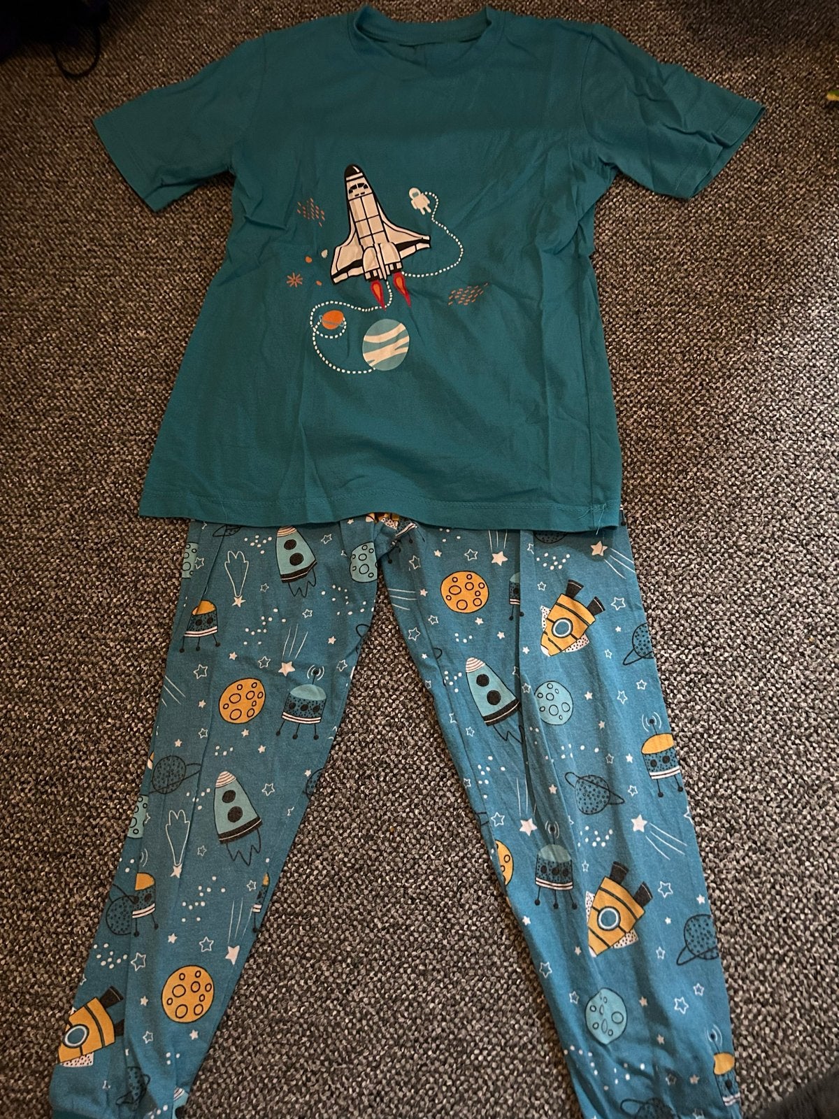 Raket pyjama broek met shirt maat 7, Ophalen of Verzenden, Gedragen, Overige maten