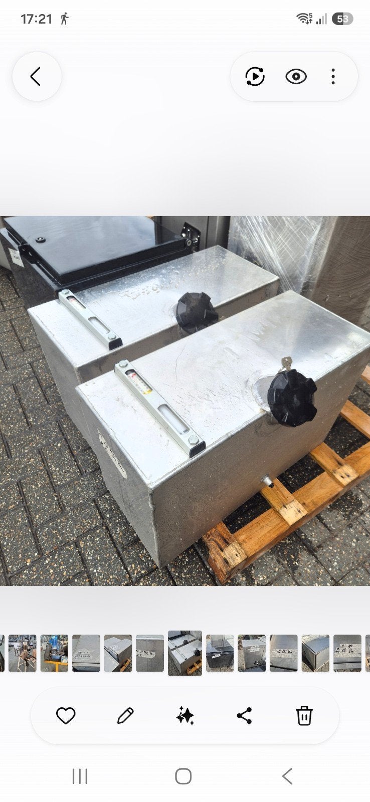 Aluminium Olie/ brandstoftank met Temp/ niveaumeter, Ophalen