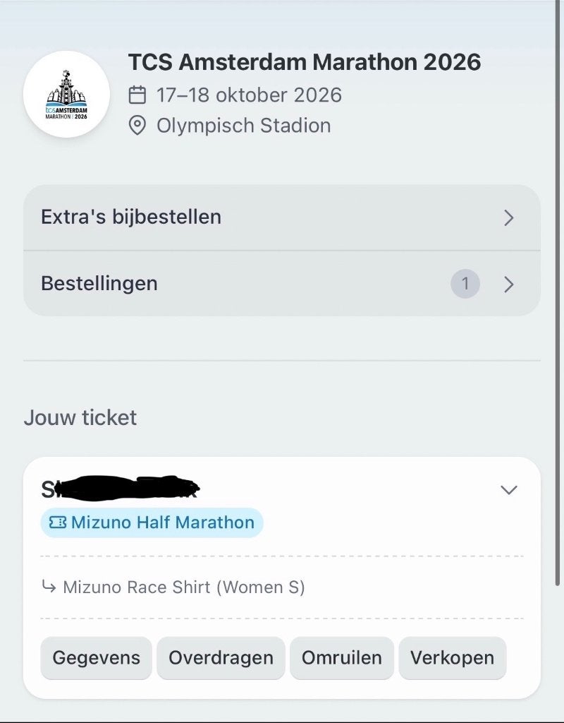 TCS Halve Marathon Amsterdam 2026, Tickets en Kaartjes, Eén persoon