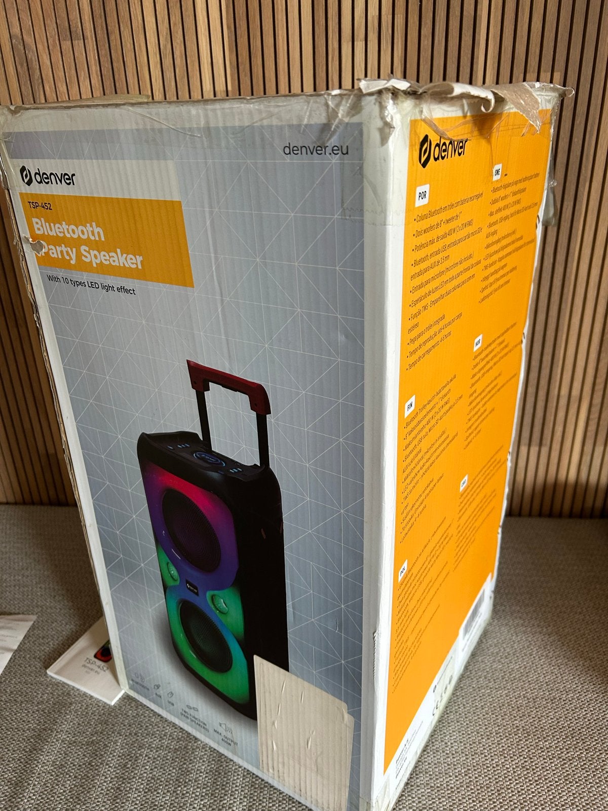 Denver TSP-452 Bluetooth Party Speaker met LED-lichteffecten, Audio, Tv en Foto, Luidsprekers, Overige typen, Zo goed als nieuw