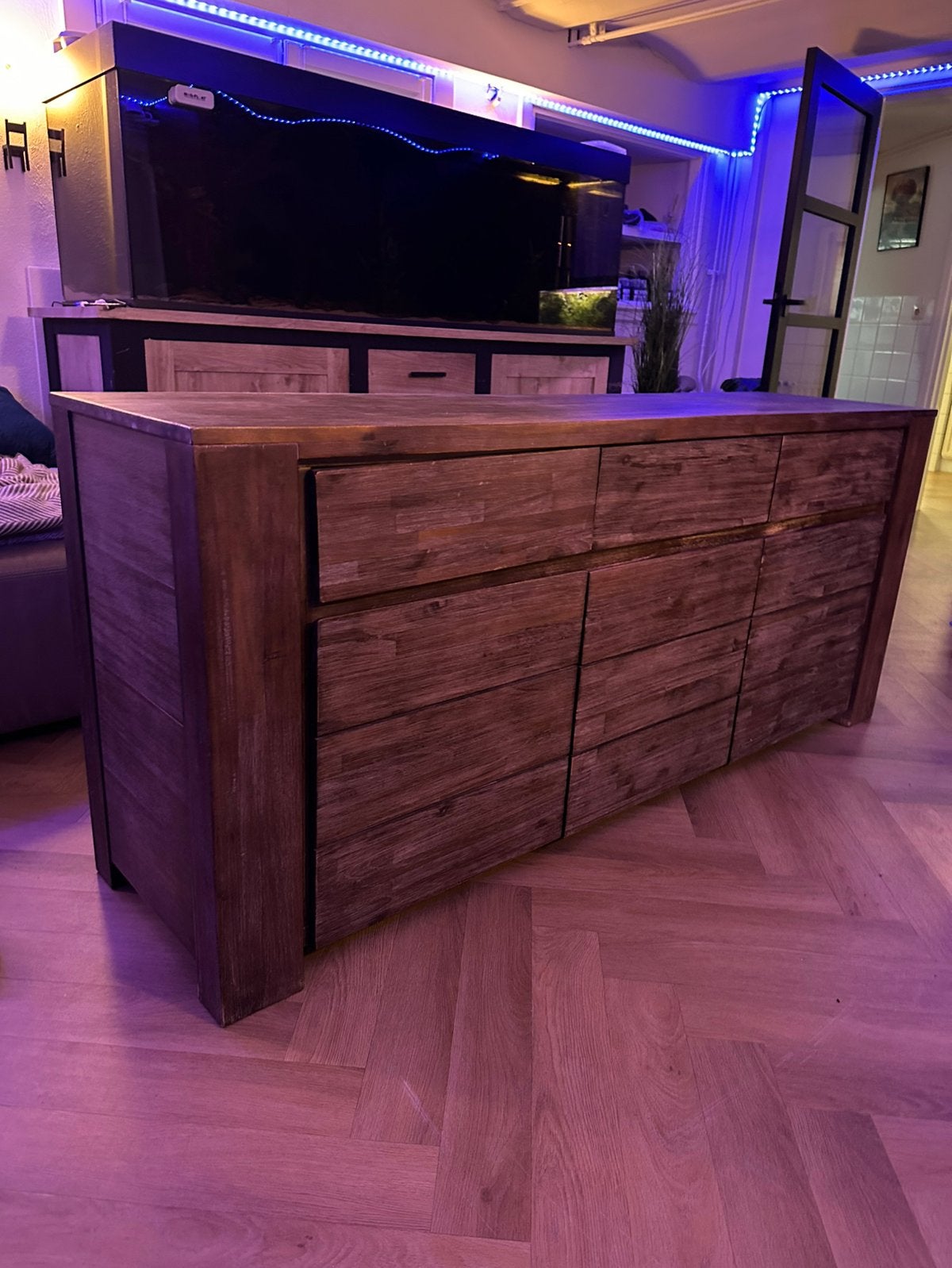 Prachtige houten dressoirkast, Ophalen, 75 cm of meer, 150 tot 200 cm, Zo goed als nieuw