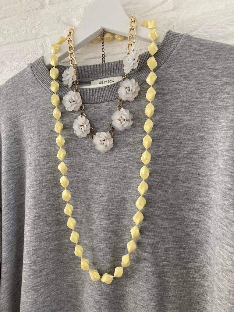 Lange licht GELE KETTING anna zélie jewellery etoile, Ophalen of Verzenden, Zo goed als nieuw, Geel, Overige materialen