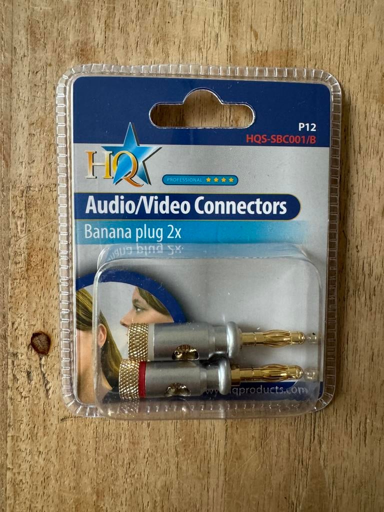 HQ vergulde banana plugs / bananenstekkers - nieuw per paar, Ophalen of Verzenden, Nieuw, Luidsprekerkabel