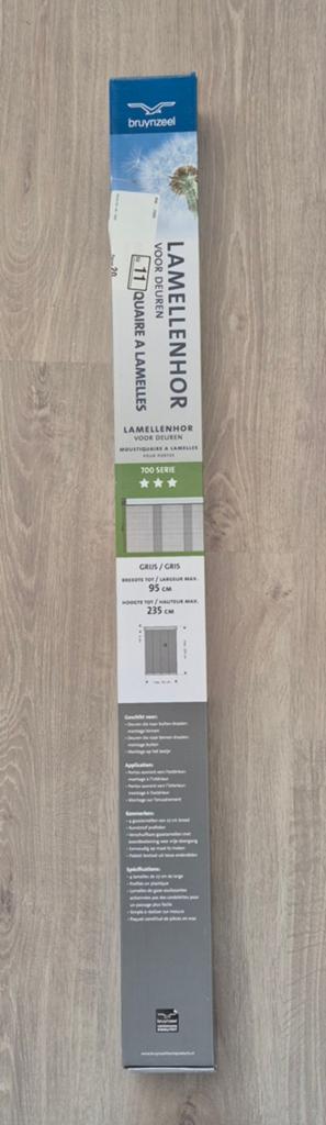 Bruynzeel Lamellenhor voor deuren - Grijs, max 95x235cm, Doe-het-zelf en Verbouw, Ophalen of Verzenden, Nieuw, Hordeur