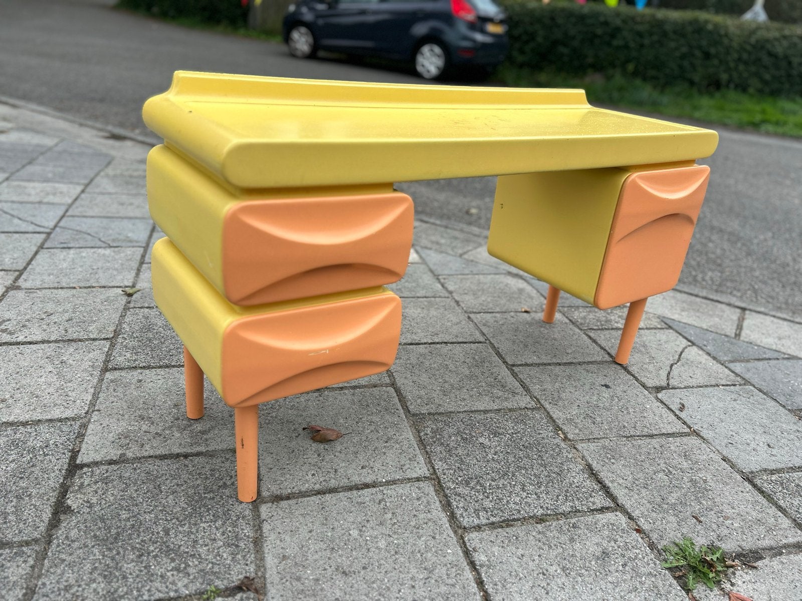 Space Age kinder bureau jaren '60 / '70 Vintage retro design, Ophalen, Gebruikt, Met lades, Vintage