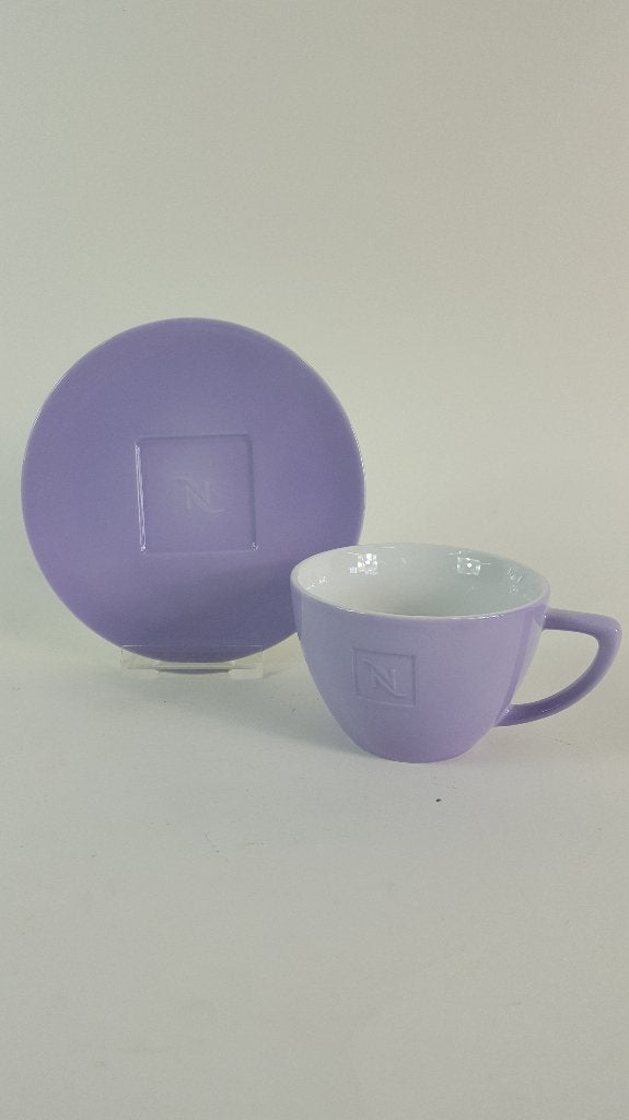Nespresso kop en schotel paars of lila, koffiekopje. 5A2 /1, Tweedehands verkoop, Tweedehands verkoop, Gebruikt, Ophalen of Verzenden