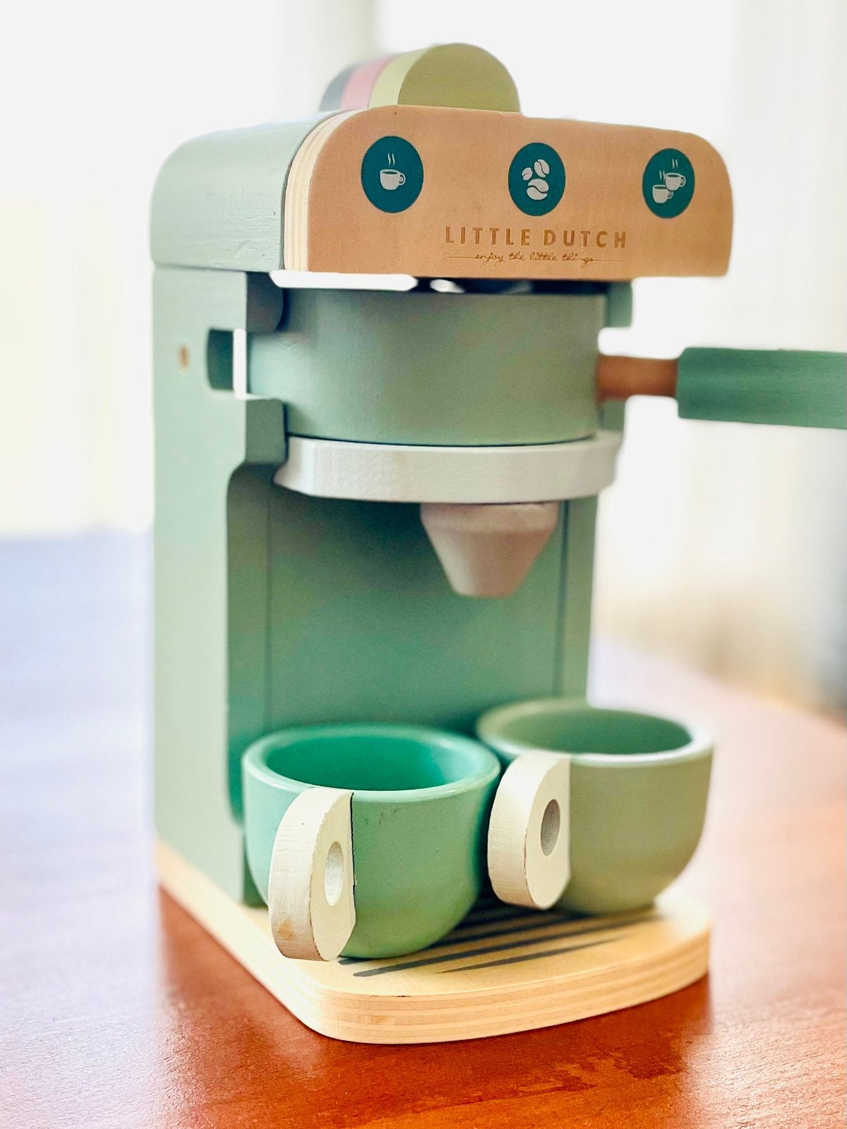 Houten speelgoed koffiezetapparaat, Kinderen en Baby's, Speelgoed | Houten speelgoed, Ophalen of Verzenden, Gebruikt, Overige typen