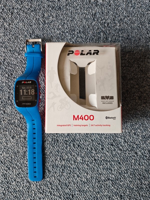 Polar M400 GPS sporthorloge, Blauw, Zo goed als nieuw, Conditie, Android