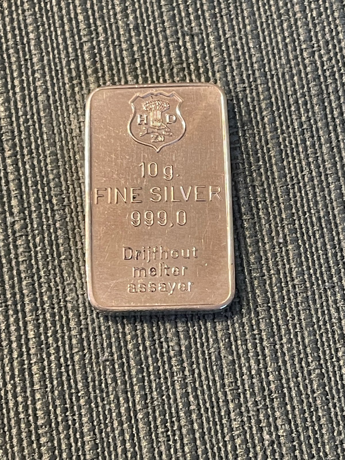 10g Drijfhout Fine Silver 999,0 Zilverbaar, Ophalen of Verzenden, Zilver