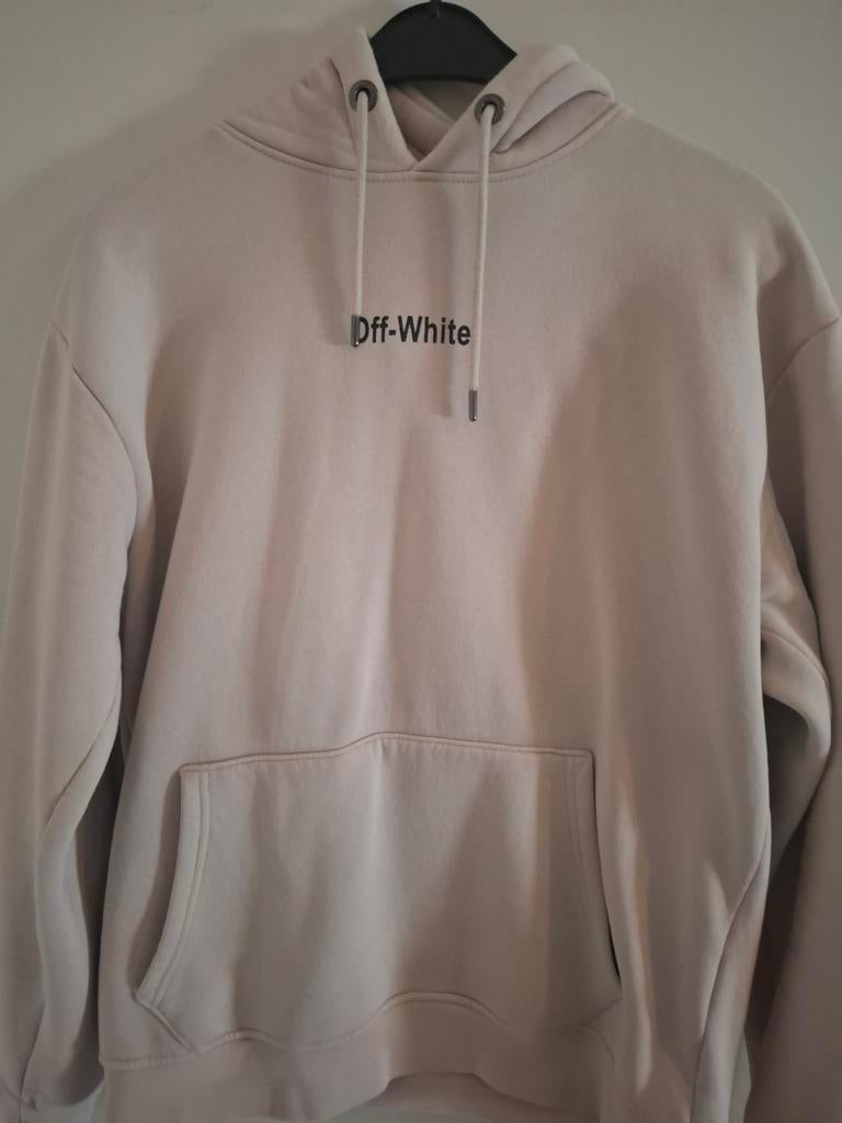 Off-White Hoodie met unieke print - Zo goed als nieuw, Off-White, Maat 48/50 (M), Beige, Ophalen of Verzenden