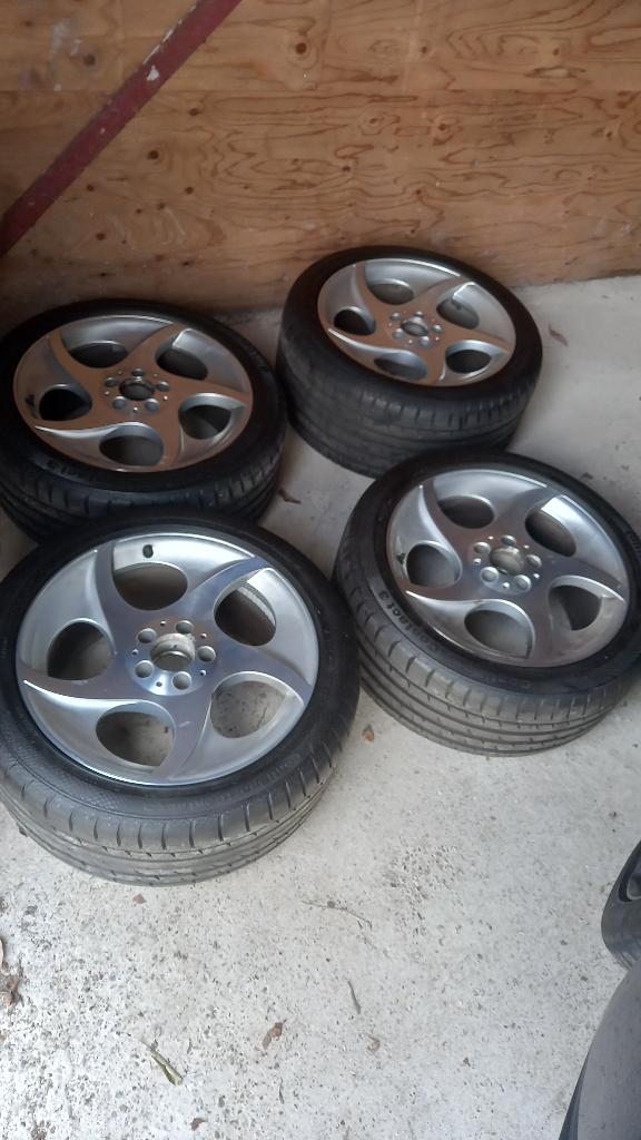 SET UNIEK OEM 18" Mercedes-Benz R230 SL "Alphard, 18 inch, Gebruikt, 285 mm, Ophalen of Verzenden