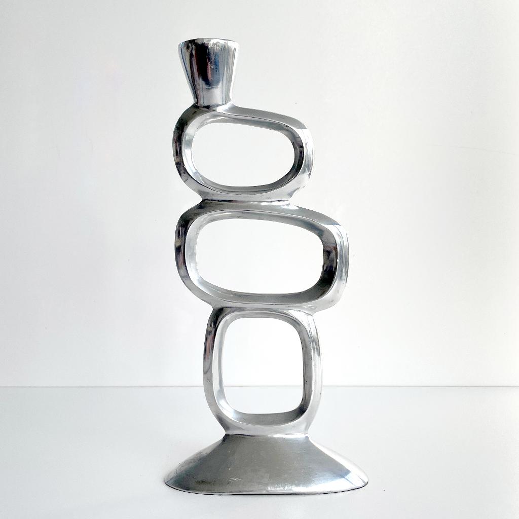 XL vintage KANDELAAR Matthew Hilton 80's design PostModern, Gebruikt, 25 tot 50 cm, Ophalen of Verzenden, Metaal