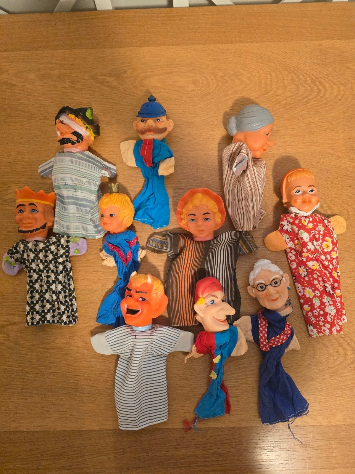 Vintage Handpoppen Set - Diverse Karakters, Ophalen, Gebruikt