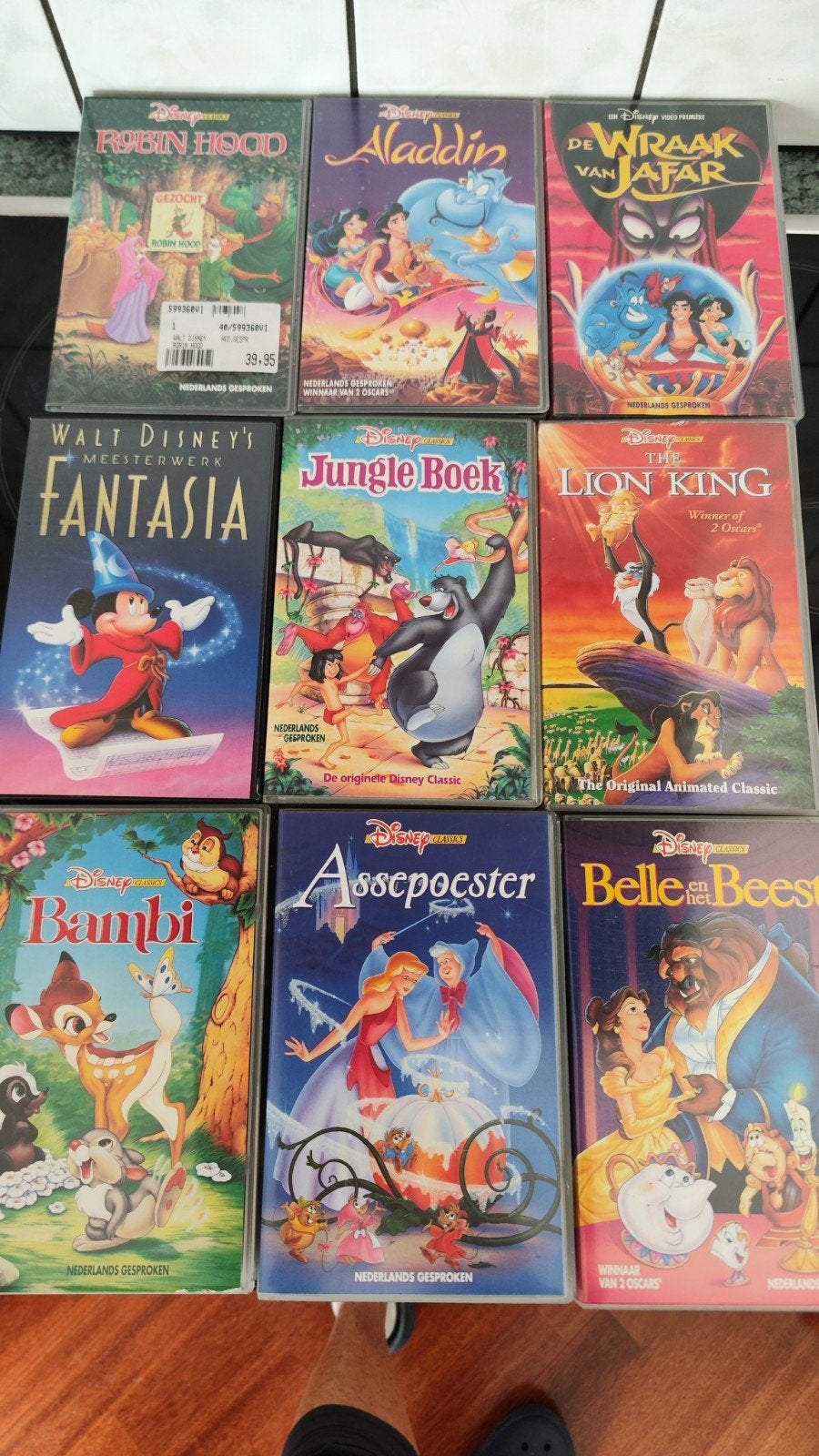 9 stuks Disney VHS Collectie, Nederlands ondertiteld, Gebruikt, Alle leeftijden, Kinderfilm