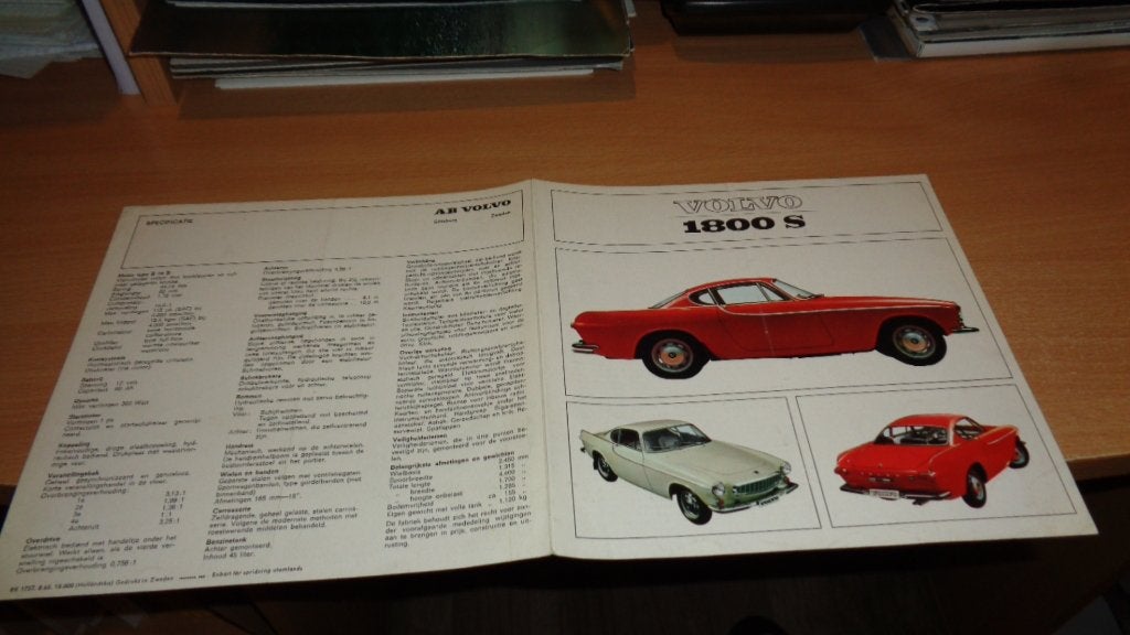 Folder VOLVO 1800 S  ,  8-1965, Verzenden, Gelezen, Volvo