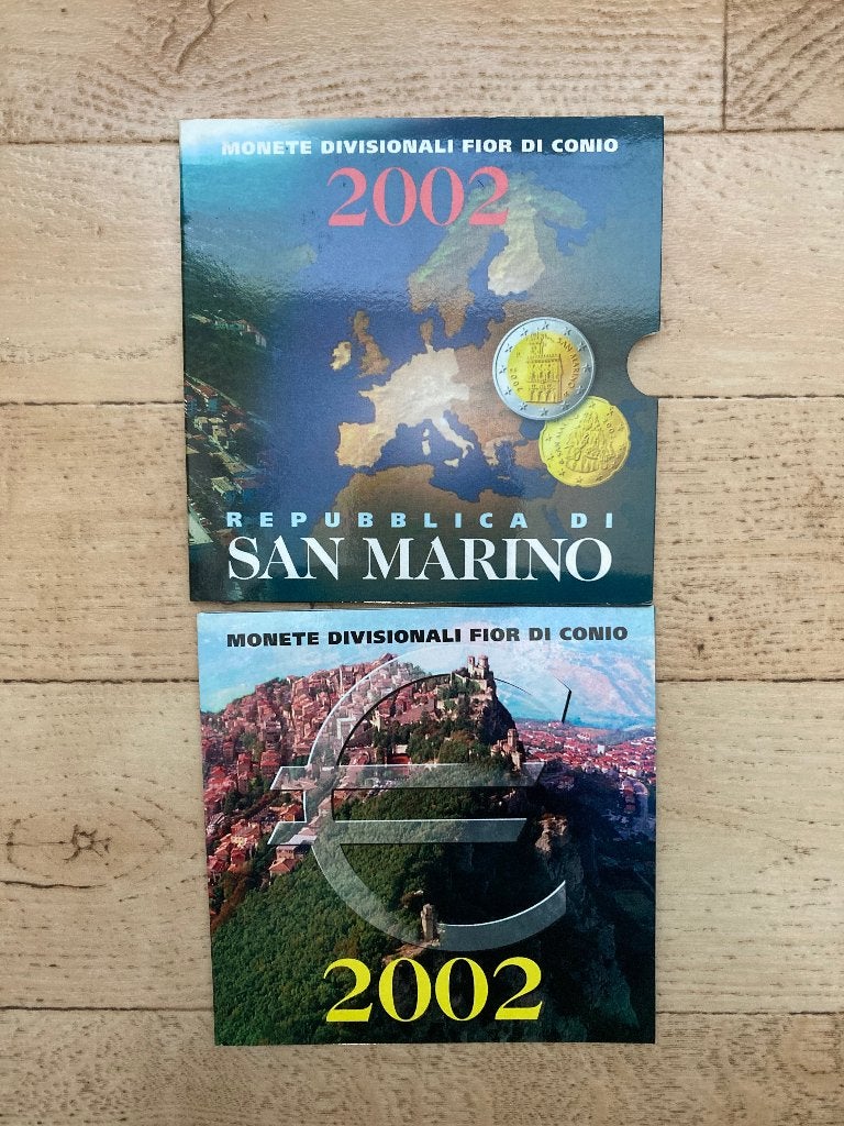 BU set San Marino 2002 Blister - 1 cent tm 2 euro, Ophalen of Verzenden, San Marino, Overige waardes, Setje