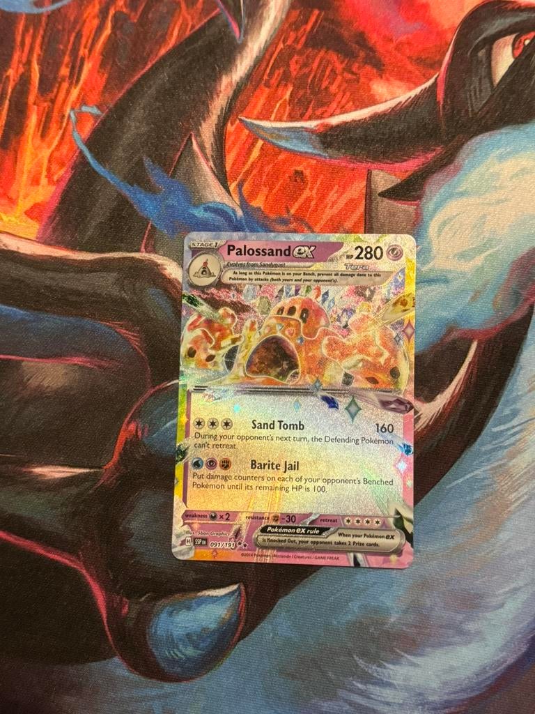 Pokémon kaarten Palossand EX #91, Ophalen of Verzenden, Zo goed als nieuw, Losse kaart