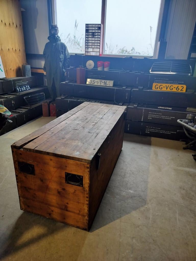 Grote Houten Legerkist - Opbergkist, Ophalen