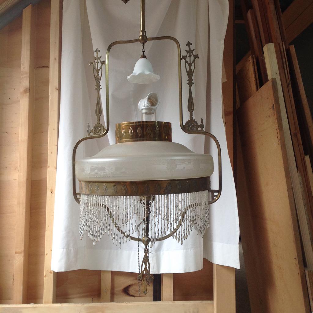 Oude Huizer gaslamp, Huis en Inrichting, Ophalen, Gebruikt, Glas, 75 cm of meer