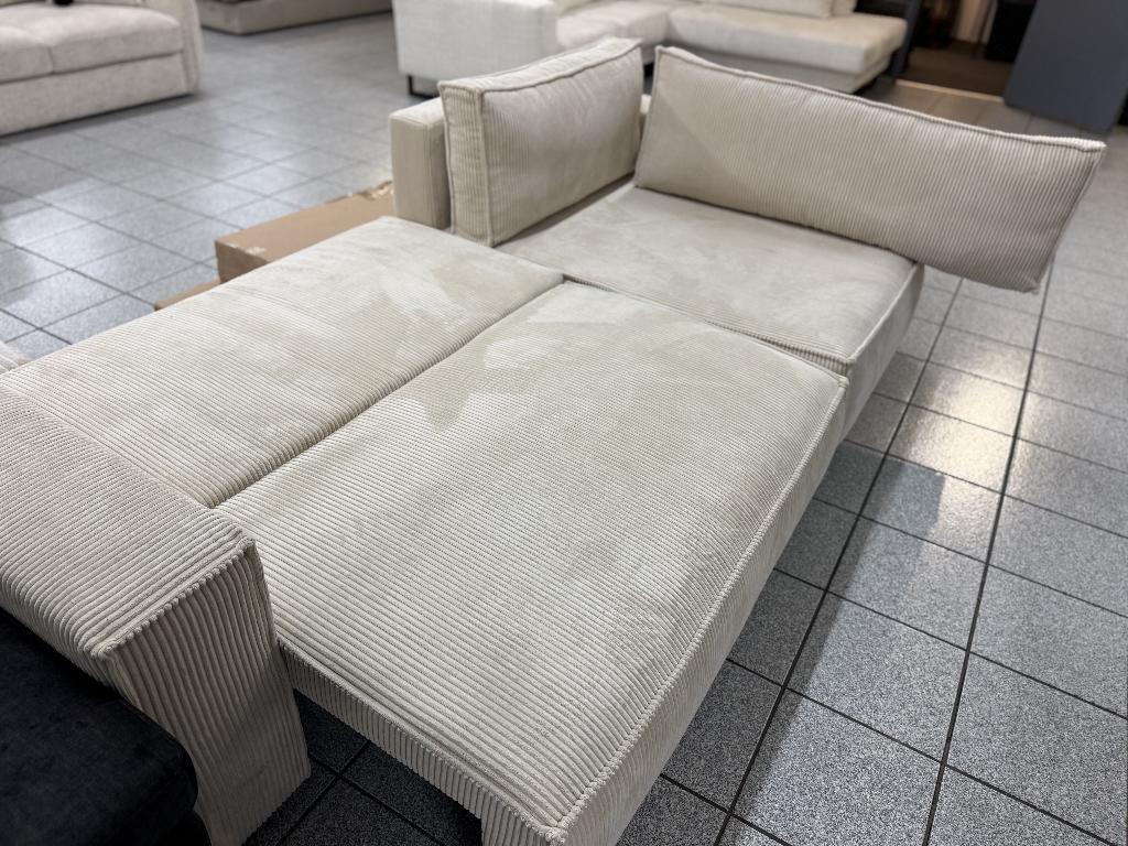 Hoekbank Creme Ribbelstof Nieuw AFGEPRIJST VAN €799,99, Hoekbank, Nieuw, Ophalen of Verzenden, Onsmeubel@gmail.com