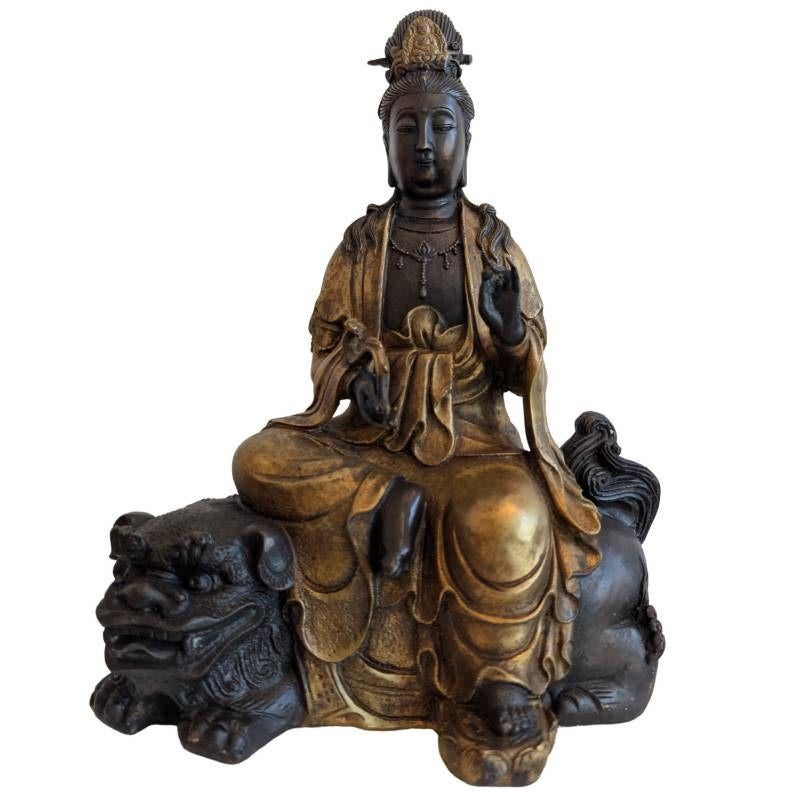 Vintage Chinees bronzen Guanyin-beeld LOT 153, Ophalen of Verzenden, Gebruikt