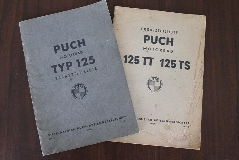 Puch typ 125 1948 125TT 125TS 1952 ersatzteilliste, Motoren, Handleidingen en Instructieboekjes, Ophalen of Verzenden, Overige merken