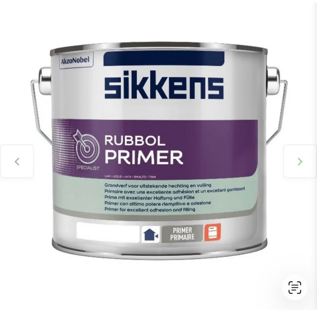 Sikken Rubbol Primer 2.5L Ral 7001 Grijs A-Klasse Buiten, Doe-het-zelf en Verbouw, Verf, Beits en Lak, Verzenden, Nieuw, Grijs