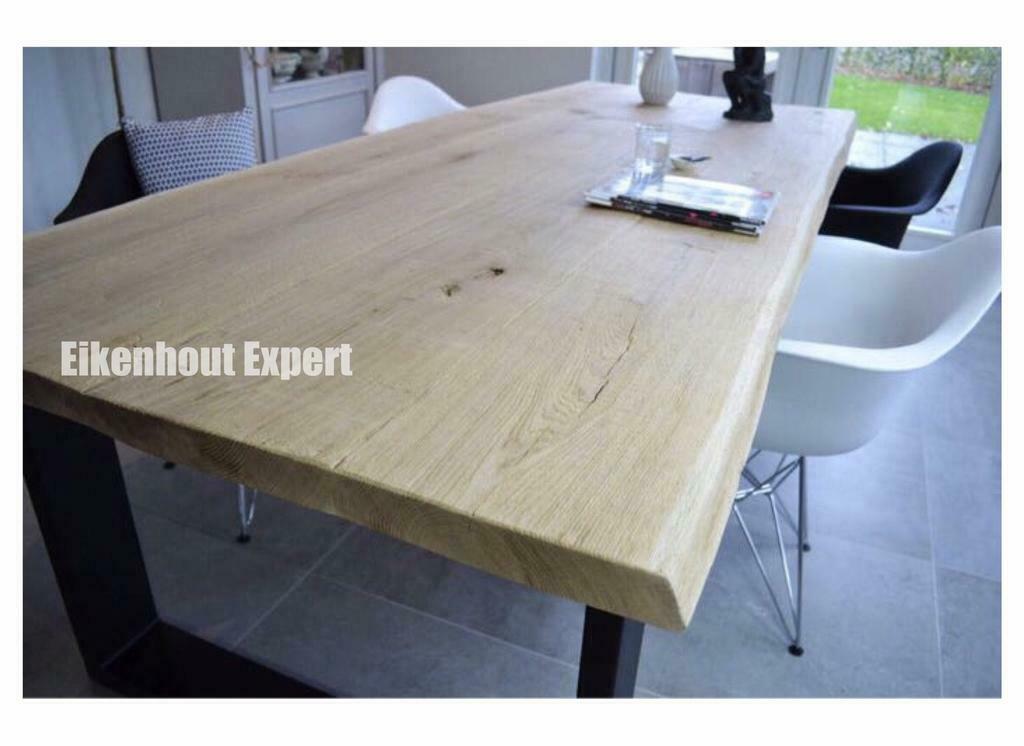 Foto 22 van Eiken Boomstam Tafel Eettafel Massief Eikenhout Hout KORTING