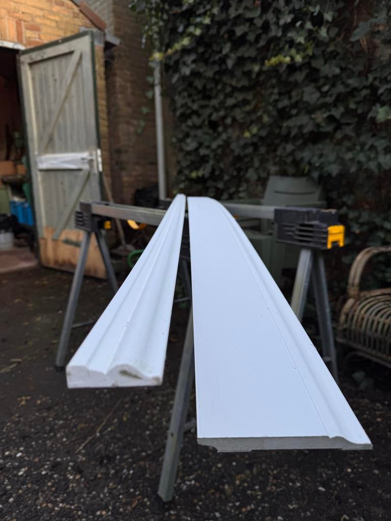 Gegronde architraven 12x50 - restpartij, Ophalen, Mdf, 200 tot 250 cm, Lijsten