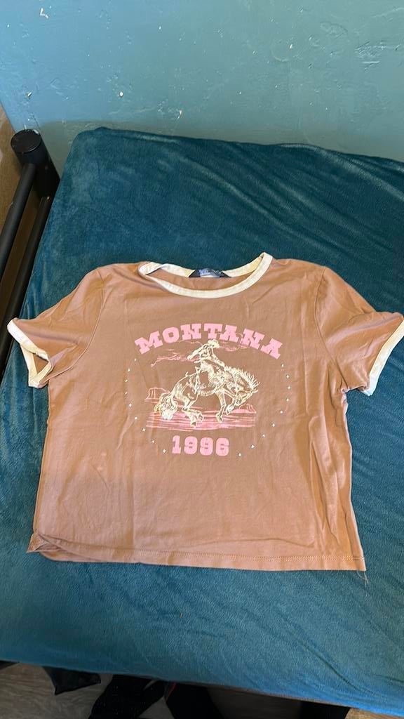 Montana tshirtje, Bruin, Maat 42/44 (L), Ophalen of Verzenden, Korte mouw