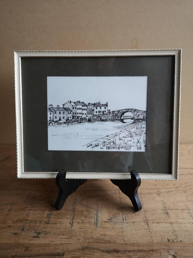 Pentekening 'Richmond Harbor' gesigneerd Herbert Alexander, Antiek en Kunst, Ophalen of Verzenden