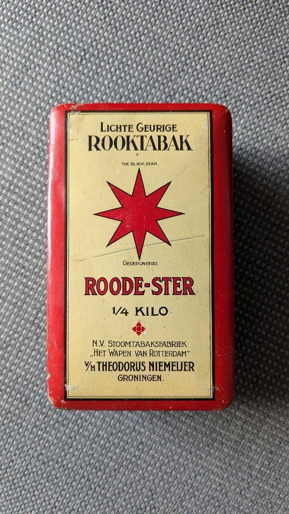 Ster Tabak Roode Ster blik, Verzamelen, Blikken, Ophalen of Verzenden, Gebruikt, Overige