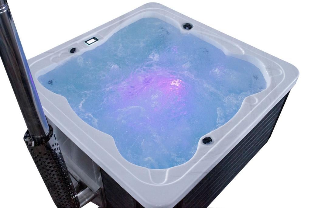 Hottub 200 cm hout- en elektrische kachel, jets, filter, enz, Ophalen, Nieuw, Vast, Info@leisure-wellness-group.com