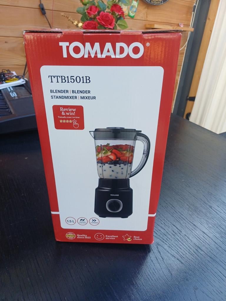 Tomado TTB1501B Blender - Nieuw in doos!, Witgoed en Apparatuur, Blenders, Ophalen of Verzenden