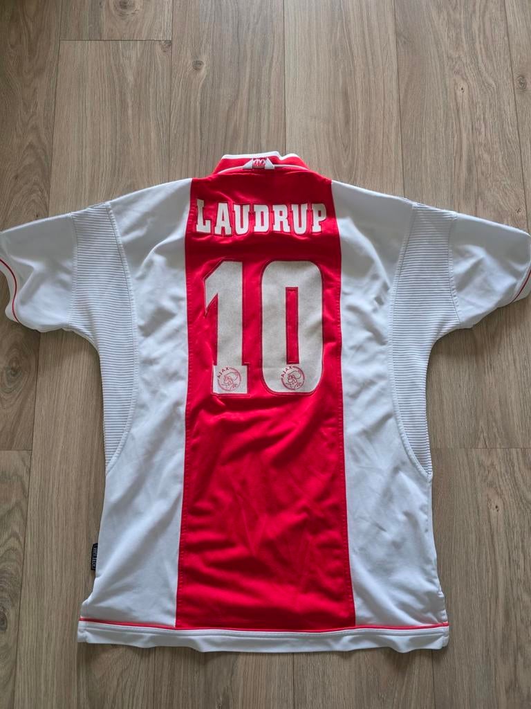 Vintage Ajax Laudrup Shirt - Maat L, Maat 52/54 (L), Wit, Ophalen of Verzenden, Ajax